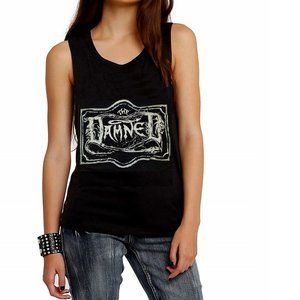 The Damned Logo punk rock Official sleveless Tank Top Tee M NWT made USA